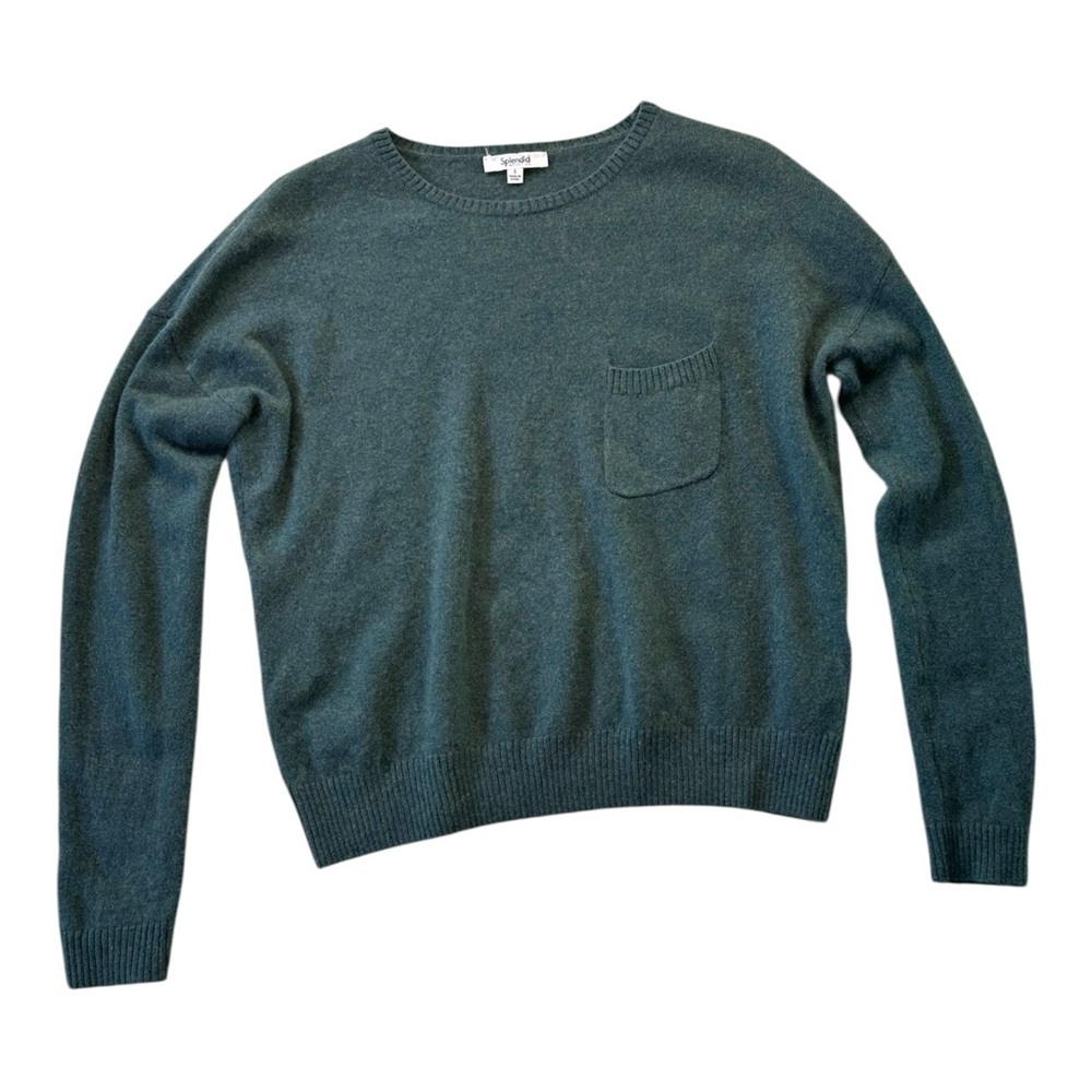 Splendid 100% Cashmere Sweater Green Size Small